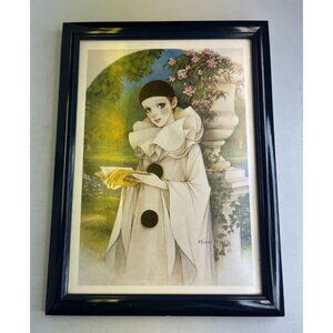 Mira Fujita Print Harlequin Book Framed 10.5" x 14.5"